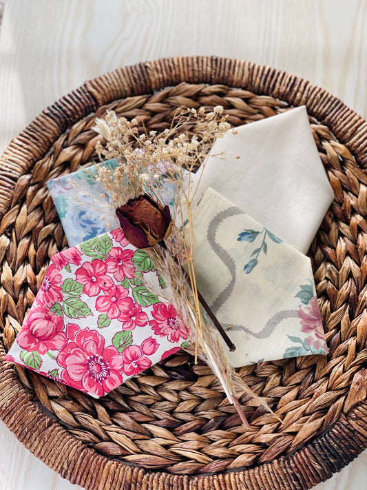 Summer Blossom Pocket Square Set (4 Pack)
