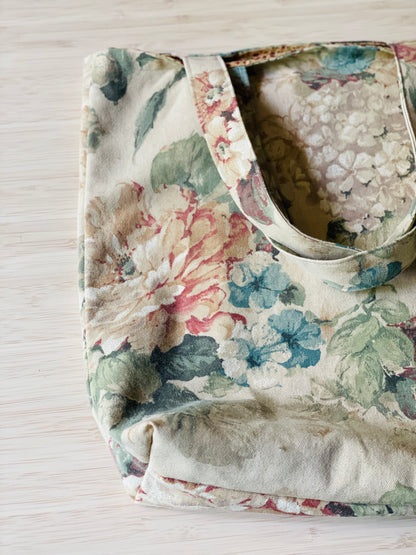 Canvas Vintage Floral Tote Bag