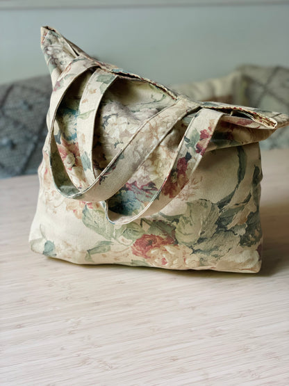 Canvas Vintage Floral Tote Bag