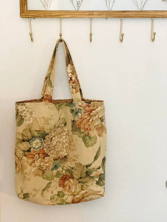Canvas Vintage Floral Tote Bag