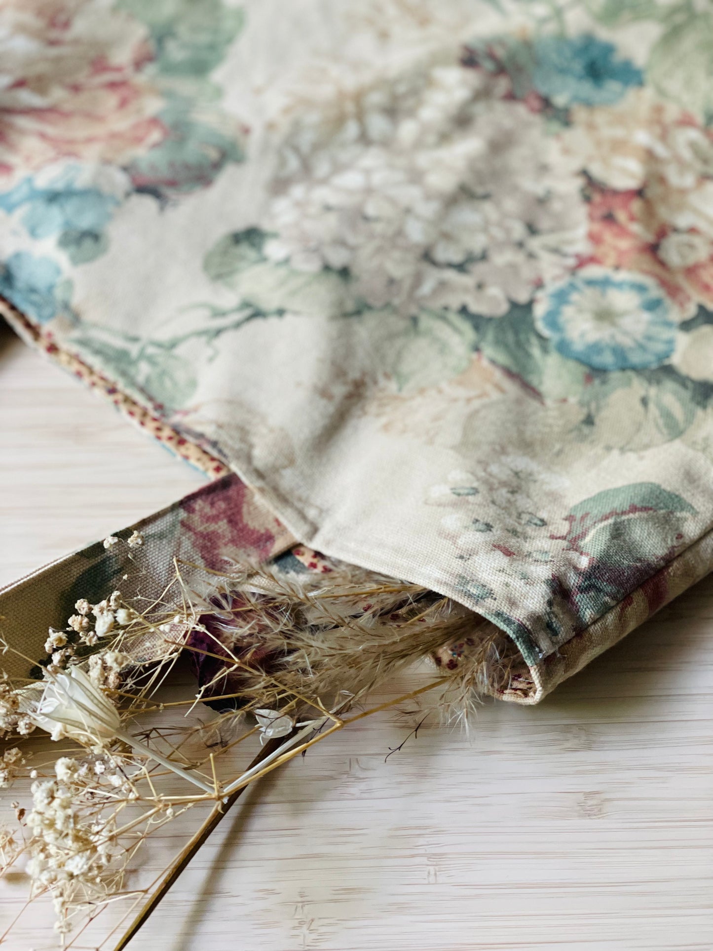 Canvas Vintage Floral Tote Bag
