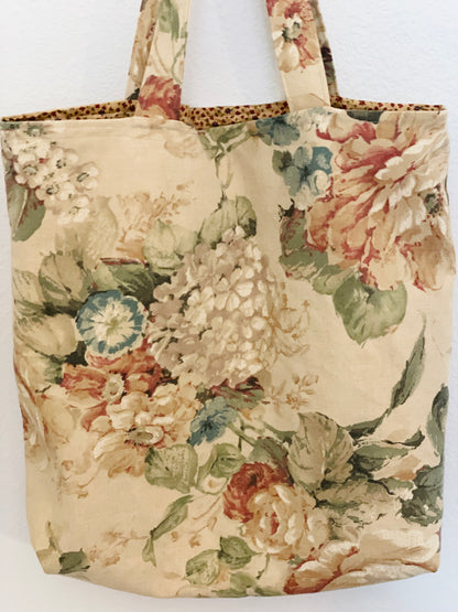 Canvas Vintage Floral Tote Bag
